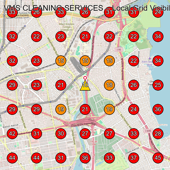 VMS CLEANING SERVICES GeoGrid visibility map for House Cleaning Service in Bronx